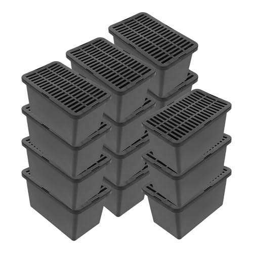 Toddmomy 15pcs Portable Turtle Carrier Box with Lid, Breathable Plastic Reptile Transport Terrarium Container for Small Pets, Turtle Isolation and Feeding Tank for Travel and Daily Use