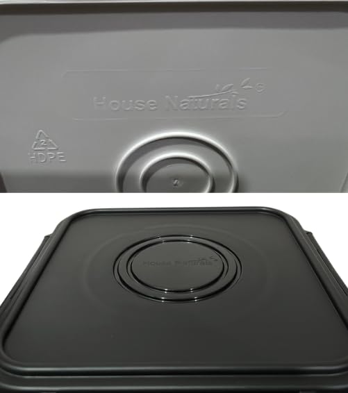 4 Gallon Square Food Grade Bucket Pail with Plastic Handles and Lid (Pack of 3) (Clear - Black lids) - color: Clear - Black Lids