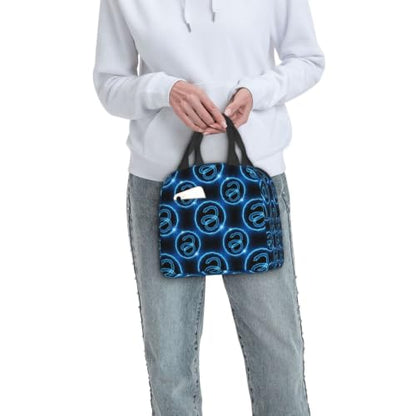 Unisex Snake Print Insulated Lunch Bag Thermal | Blue Snake Pattern, Reusable EVA Leakproof Tote, Compact Size for Gym, Beach & Office - color: Pattern (868)