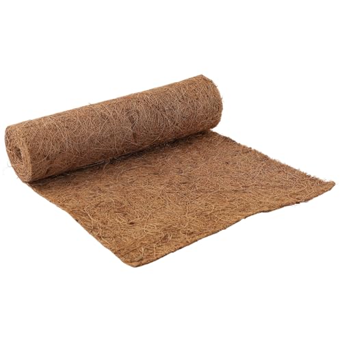 Natural Coconut Fiber Mat 20x100cm Cuttable Reptile Terrarium Liner Breathable Soil Cover for Hanging Baskets Vases Brown