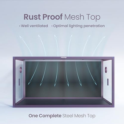 120 Gallon Reptile Tank for Bearded Dragon, Snake, Adult Reptile | Optimal Ventilation & Light Penetration by Rust Proof Mesh Top, Easy Assembly within 6 Steps with Clear Instruction - color: Royal Purple, size: 120 Gallon