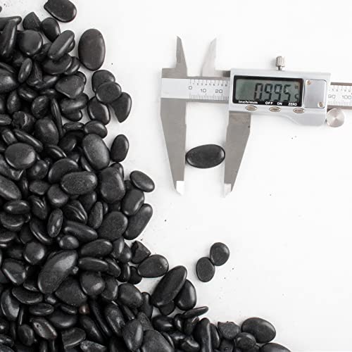 Black Pebbles for Plants 7lb Bulk Bag Aquarium Gravel 0.5"- 1" Decorative Polished Fish Tank Stone River Rocks - size: 7LB, style: Black