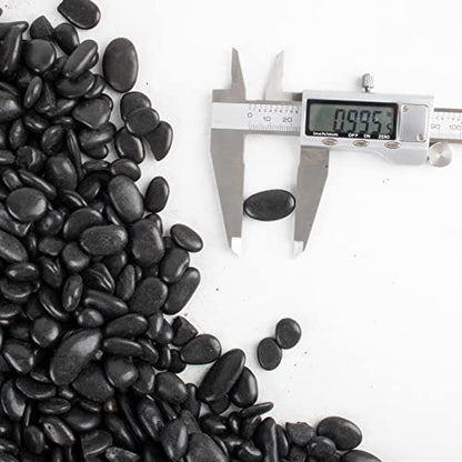 Black Pebbles for Plants 7lb Bulk Bag Aquarium Gravel 0.5"- 1" Decorative Polished Fish Tank Stone River Rocks - size: 7LB, style: Black