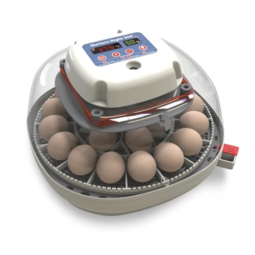 Harris Farms Nurture Right Egg Incubator with Auto Turner, Holds 22 Eggs