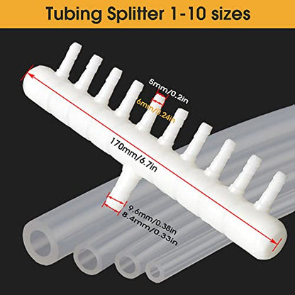Rake-shaped hose joint air discharge diverter, Plastic Barb Hose Fitting Connector, 10-Way Outlet Air Line Pump Tubing Splitter Water Flow Divider, for Aquarium Garden Agricultural Irrigation（4Pcs）