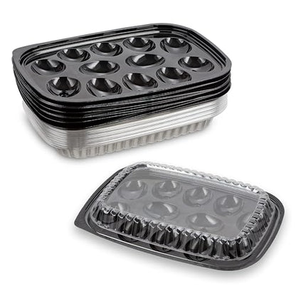MT Products Clear Deviled Egg Containers Holds 12 Eggs 10.2" x 7.4" x 1" - Durable Egg Platter Tray (Pack of 12) - Made in the USA - size: 10.2 x 7.4 x 1 in