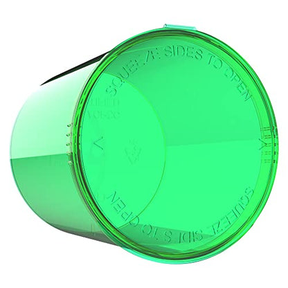 90 Dram CR Plastic Packaging Pop Top Containers - Child Resistant Travel Holder Vial Bottles - 60 qty (Translucent Green) - color: Translucent Green