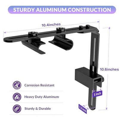 hygger Universal Aquarium Light Riser, Aluminium Adjustable Height/Front-to-Back Fish Tank Light Stand Mounting Bracket Aquarium Lamp Holder Fits 957 978 999 918 075 016