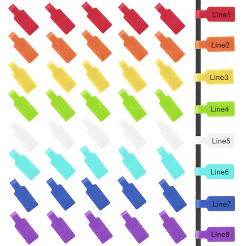 40 Pcs Multi Color Cord Labels Tags, Writable Rectangular Wire Labels for Electronics, Computer & Industrial Cable Management and Identification, Durable Cable Tags in 8 Assorted Colors(1.77" x 0.78") - color: Multicolor, size: rectangle_1.77" x 0.78"
