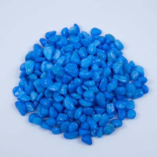 Colored Aquarium Gravel,Colorful Pea Gravel,Garden Rocks,Decorative Stones Rocks for Fish Tank,Aquarium,Fairy Garden Decor,Planters,Vase Fillers,Landscaping,1 Pound (Sky Blue, 6-9mm) - color: Sky Blue, size: 6-9mm