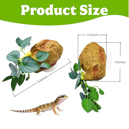Reptile Water Dish with Adjustable Drip, Wall-Mounted Slow Dripper for Terrarium, Leak-Proof Water Bowl for Bearded Dragon, Gecko, Lizard, Snake, and Small Reptiles Habitat