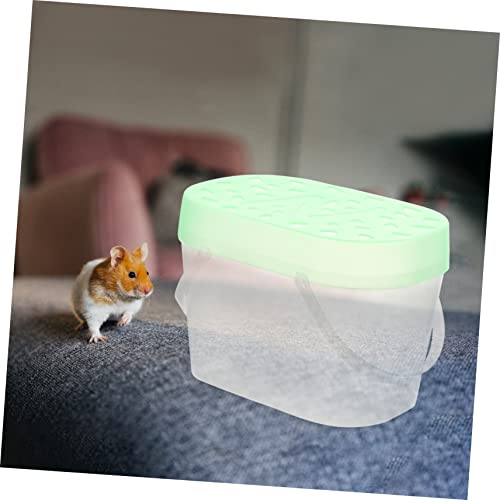 HEMOTON 2PCS Portable PET Carrier for Small Animals Plastic Hamster Boxes Turtle Cases Travel Reptile Containers Adjustable Strap - color: Green
