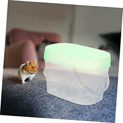 HEMOTON 2PCS Portable PET Carrier for Small Animals Plastic Hamster Boxes Turtle Cases Travel Reptile Containers Adjustable Strap - color: Green