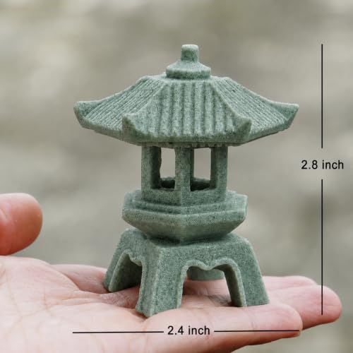 Japanese Pagoda LED Lamp Statue Figurine, LED Lantern Pagoda Statue Figurines for Home Table Decor - Style C - style: Style C