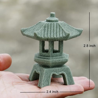 Japanese Pagoda LED Lamp Statue Figurine, LED Lantern Pagoda Statue Figurines for Home Table Decor - Style C - style: Style C
