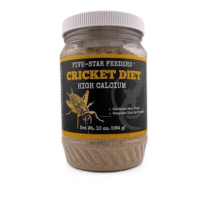 Cricket Diet – Calcium-Rich Daily Balanced Diet for All Crickets and Feeder Insects – 10 oz Plastic Jar