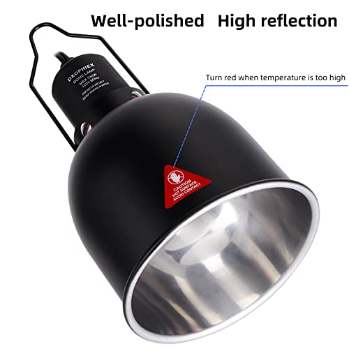 5.5inch Deep Dome Reptile Heat Lamp Reptile Light Fixture | UVB Light Fixture, Max 100W, For Bearded Dragon, Turtles, Snake and Lizard Terrarium - size: 5.5inch deep dome