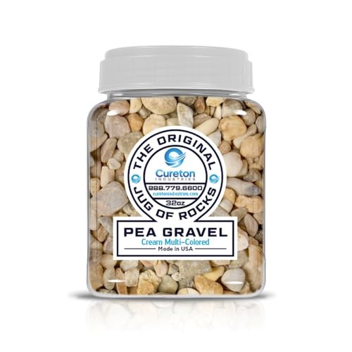 32 oz Jug of Multicolor Cream Pea Gravel, ⅛ - ½ inch Size, for Indoor Outdoor Decor, vase Filler, Candles, Art, Crafts, Aquariums, Fairy Gardens, planters, tablescapes, terrariums - color: Cream Pea Gravel, size: Small
