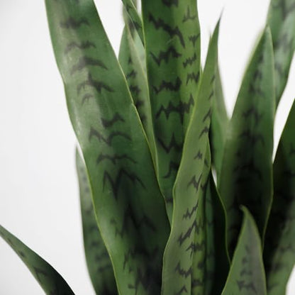 KOL 3FT Artificial Snake Plant, 35in Fake Sansevieria Indoor Outdoor | Full upright PE foliage; realistic faux Mother in Law Tongue look; modern greenery for living rooms, offices and entryways - size: 1 PC