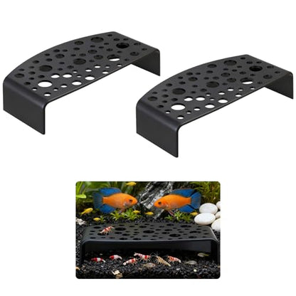 Shrimp Hides 2 Pack Aquarium Cave Breeding Shelter for Cherry Shrimp | 2 Pack Black Shrimp Cave Hides Multi-Hole Secure Non Toxic Resin Breeding Viewing Shelter for Dwarf Fish