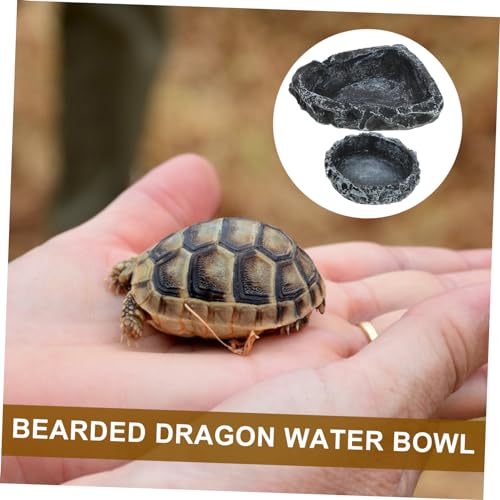 ORFOFE 2pcs Reptile Water Dish Food Feeding Container Water Storage Basin for Turtles Snakes Lizards for Easy Care and Habitat Decoration