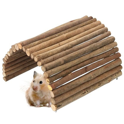 Reptile Bridge 5x9 Inch Safe Willow Branches Guinea Pig Ramp Anti-Bite Guinea Pig Hideout Climbing Ladder for Ferrets Chinchillas Hedgehogs Tortoise, M - color: M