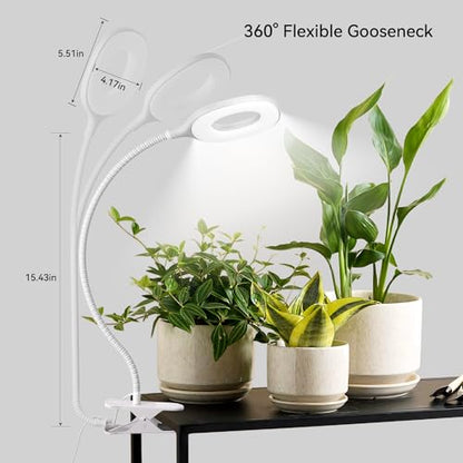 2 Packs Plant Growing Lamp, LED Pot Clip-on Plant Light for Growing | Full Spectrum Plant Light with Remote, 4/8/12H Timer, 10 Level Dimmable for Small Plants Succulents Seedlings - size: 2 Pack