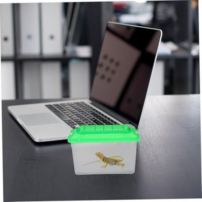 Portable Plastic Turtle Tank Transparent Feeding Box Multi-Functional Aquarium Habitat for Reptiles Small Pets Easy to Optimal Airflow Excellent Visibility for Pet Transport and