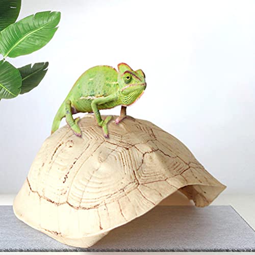 POPETPOP Turtle Shell Hideout Aquarium Basking Platform Resin Reptile Breeding Shelter for Freshwater and Saltwater Tanks Climbing Platform and Terrarium Decor 5.00 X 3.93 X 1.96 in 1 Pack