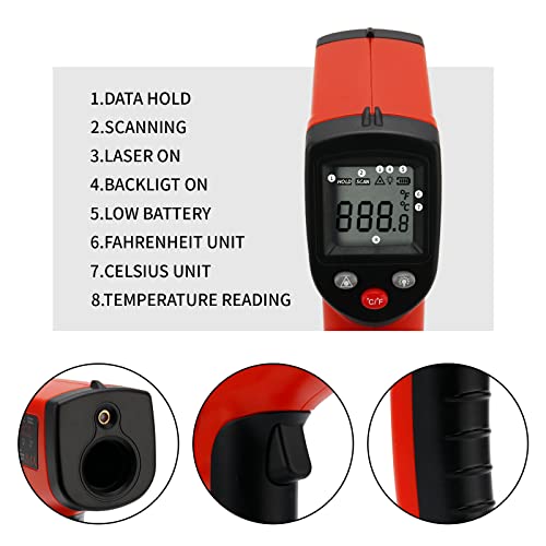 MEASUREMAN Infrared Thermometer (Not for Human),Standard Size Temperature Gun Non-Contact Digital Laser Thermometer-58℉~752℉(-50℃ to 400℃) (Pack of 2) - size: -58℉~752℉(-50℃ to 400℃) (Pack of 2)