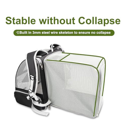 Texsens Innovative Traveler Bubble Backpack Pet Carriers for Cats and Dogs (Expandable-Black) - color: Expandable-Black