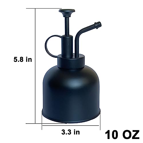 Stainless Steel Plant Sprayer, Small Watering Can, Modern Gardening Tool for Indoor Potted Plants - color: 10oz/matte black