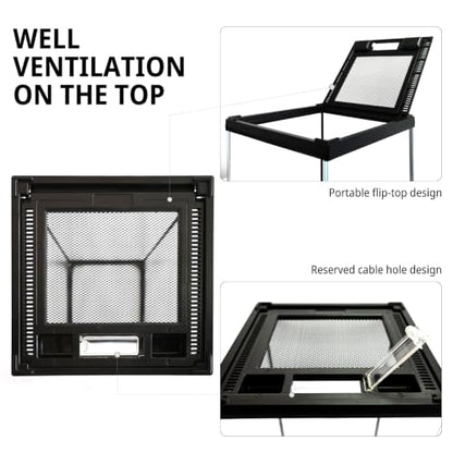8"x8"x18"Tall Reptile Glass Tank Kit,Pre-Assembled Vertical Small Reptile Terrarium for Arboreal Species,Geckos,Chameleon,Tree Frog,Tarantula and Snake with Top and Front Openning Door