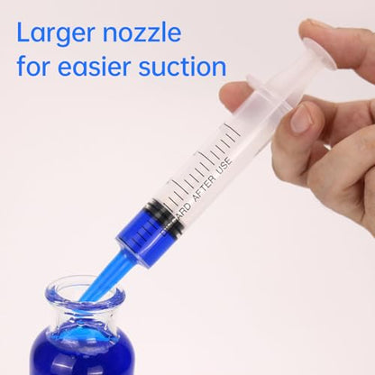10 Pack 60ml Syringes Without Needle, Sterile & Individually Sealed, Large Plastic Syringes for Liquid, Precise Measuring for Pet Feeding, Scientific Labs & Dispensing - size: 60ml
