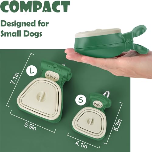 Portable Dog Pooper Scooper with Bag Attachment, Small Handheld Poop Scoop for Travel Walks Yard - color: Clover Green, size: Small