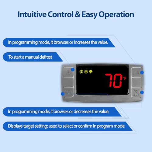 XR06CX-4AAGILS 32‑Bit Temperature Controller — Replacement for Dixell XR06CX, Programmable Digital Thermostat for 110–125V (50/60Hz) Commercial Refrigeration, Voltage Protection, Red Display - style: XR06CX-4AAGILS
