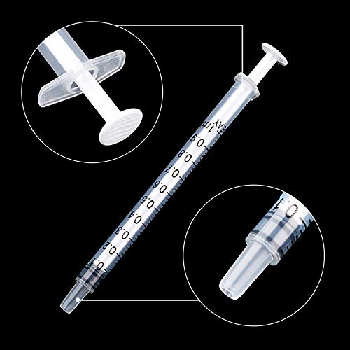 Frienda 20 Packs Syringes Without Needles,1 Ml | Large Plastic Measuring Tools for Food, Horse Care, Lab Dispensing, Graduated Markings, Reusable Multipurpose Applicators - size: 1 ml