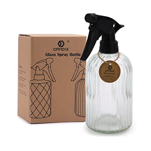 Spray Bottle, Pressure Watering Can, Handheld Spray Bottles, Outdoor Indoor Plant Mister, 0.4L/13.5oz Glass Water Spray Bottle for Garden, Plants, Cleaning, Hairdressing (Clear) - color: H-Clear
