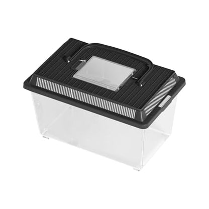 Reptile Keeper - 23x13x15.5cm Cric Ket Cage, Outdoor Container, Reptile Feeding Box Lizard Tarantula | Portable Habitat Feeding Box with Handle Tank Carrier for Pet, Gecko Frog