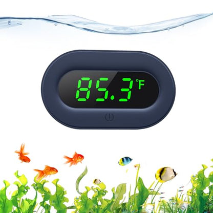 PAIZOO LED Aquarium Thermometer Digital Highly Accurate Replaceable Battery | Wireless Temp Measurement, Accurate to ±0.9℉, Switch Between ℉/℃, Stick On Fish Tank Thermometer for Fish, Betta, Aquatic - size: Green Display