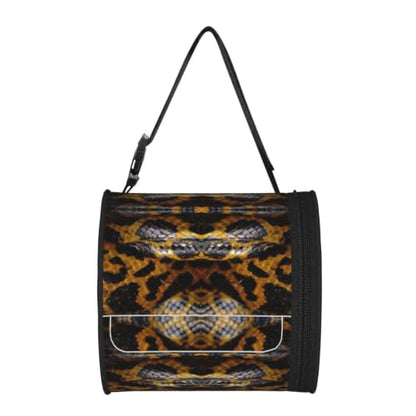 Yellow Snake Print Cylinder Tissue Box Cover Tissue Holder for Bathroom Foldable Car Tissues Box for Home Office