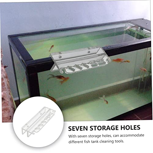 BESPORTBLE Aquarium Tool Holder Stand Slots Organizer Acrylic Easy Install Fish Tank Cleaning Tool Rack
