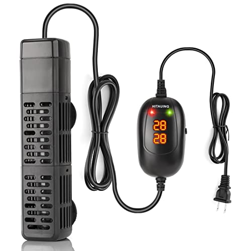 HiTauing Aquarium Heater, 50W/100W/200W/300W/500W Submersible Fish Tank Heater with Over-Temperature Protection and Automatic Power-Off When Leaving Water for Saltwater and Freshwater - size: 100W
