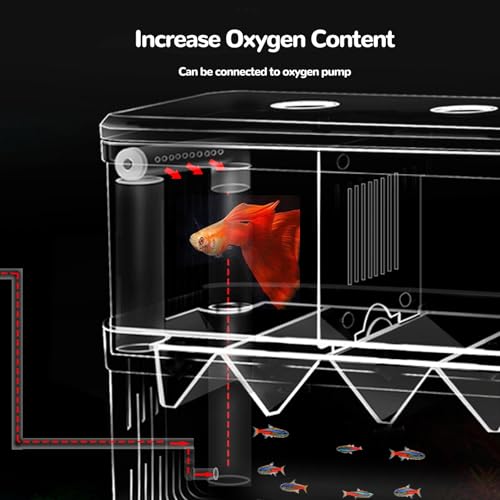 J-star Extra Large Fish Breeder Box for Aquarium Tank, Acrylic Breeding Box for Guppy/Betta/Shrimp/Clownfish, Baby Fish Hatchery & Isolation Tank - size: X-Large