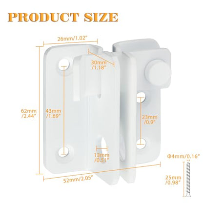 Alise Flip Latch Gate Latches Slide Bolt Latch Safety Door Lock Catch for Barn Cabinet Pet Cage Garden Bathroom Garage Window Sliding Door,Stainless Steel White Finish MS3006R-W | Stainless Steel Door Lock Latches for Wooden Fence Shed Barn Chicken Dog Ca