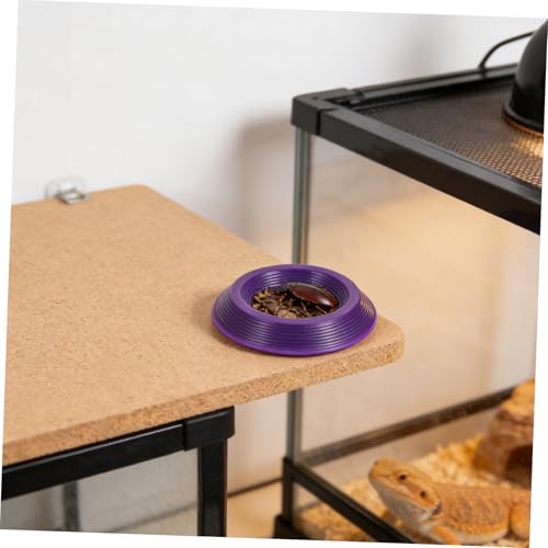 Toyvian 12pcs Plastic Reptile Feeding Bowls Nontip Base and Hygienic Design, Small Animal Food Dish for Reptile Terrarium and Travel Use, Purple Color