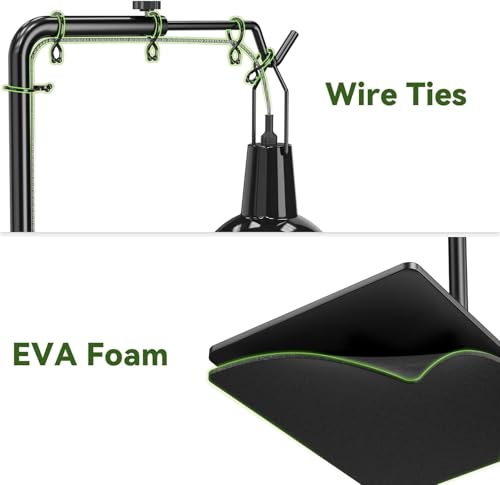 Reptile Heat Lamp Stand, Adjustable 21"-62"H Light Holder, Heavy Base | Heavy Duty, Wide Compatibility for Bearded Dragon, Turtle, Snake, Lizard, Terrarium Tank or Aquarium Use - size: 62" Height