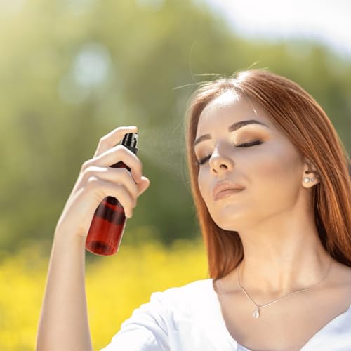 ABuff 60 Pack Plastic Spray Bottles 4oz Small Empty Fine Mist Spray Bottles Amber Clear Bottles for Essential Oils, Bath, Beauty, Hair & Cleaning, Small Sprays Bottle for Travel, With 10 Funnels
