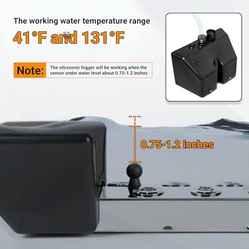 Ultrasonic Mist Maker Fogger 6 Heads, 5000ml/H Ultrasonic Fogger | 200W & IP67 Power Supply, with 2 Floats & 6 Atomizer Heads Replacements for Fountain Pond, Halloween - size: 6 Heads