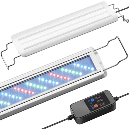HITOP 16-24in Plant Growth Aquarium LED Light with Timer, Full Spectrum Auto 24/7 Lighting Cycle& 10-Level Brightness Adjustment, Fish Tank Light with Extendable Brackets - style: 16-24in